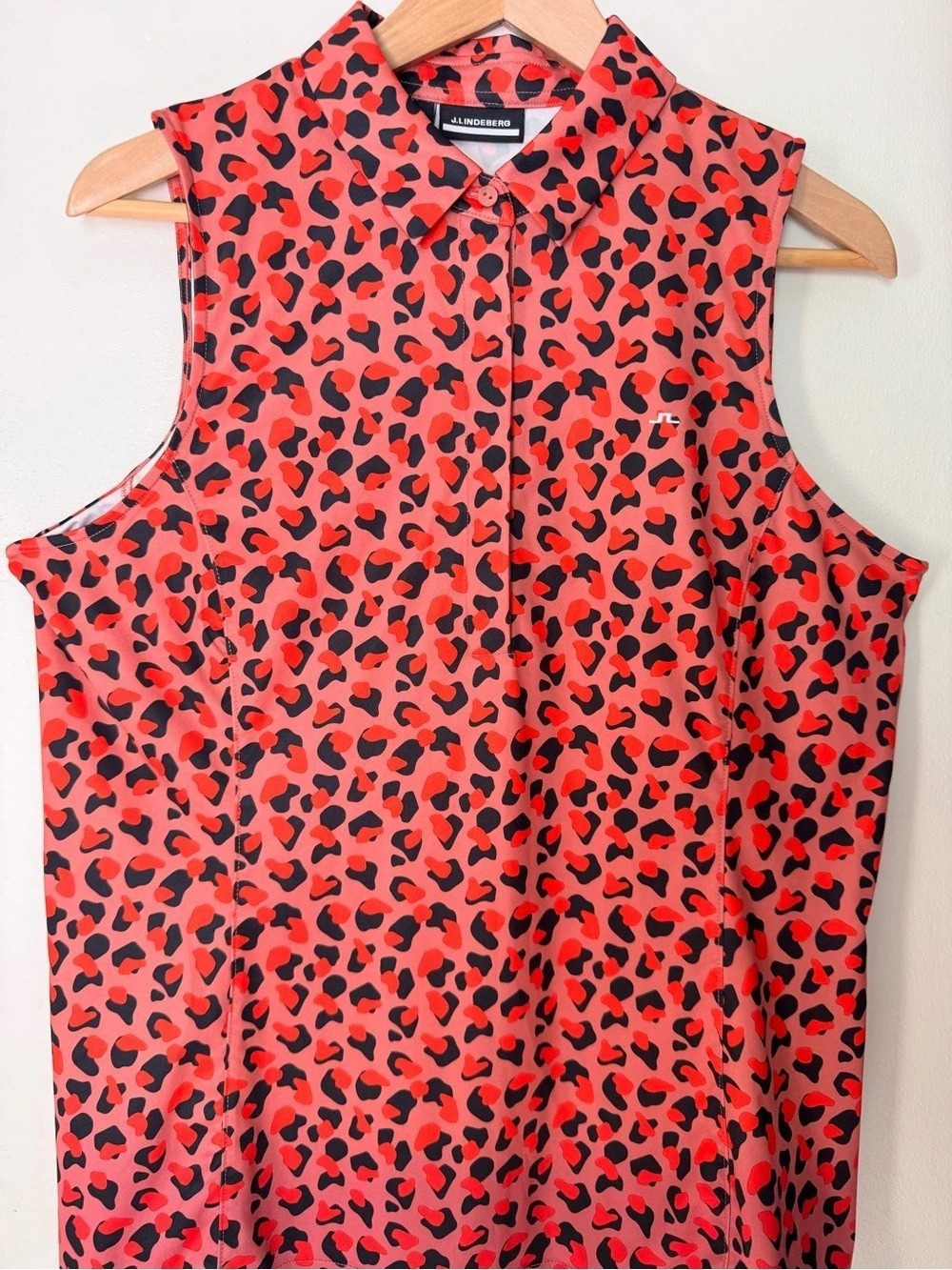 J.LINDEBERG Dena Sleeveless Golf Polo Pink & Black XL